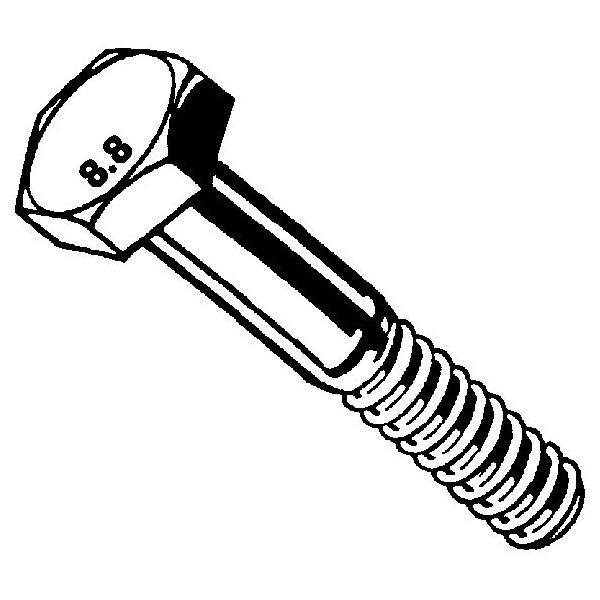 Midwest Fastener Class 8.8, M20-2.50 Hex Head Cap Screw, Zinc Plated Steel, 130 mm L, 2 PK 931881 - main